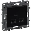 FAELZ Dvigubas kompiuterio lizdas Legrand Niloe 863560 RJ45 kat.5e UTP juodas