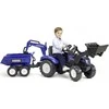Pedalinis traktorius FALK New Holland su priekaba mėlynas