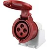 FAMATEL Fiksuotas lizdas 32A 4P 400V raudonas IP44 ECO SpeedPRO 23396