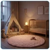 Family Fabrics Apvalus kilimas Rabbit Bubble 120 cm, rožinis - pliušinis, minkštas svetainei ir miegamajam