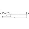 Grąžtas Baildon DIN 6527 L FWP4L 6 mm karbido freza, VHM TiAlN, Z4, 57–10 mm