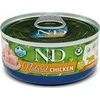 Drėgnas Kačių Maistas - FARMINA N&amp;D Cat Natural Vištiena 140g 18% Baltymų