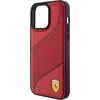 Ferrari Perforated Waves Metal Logo - dėklas skirtas Apple iPhone 15 Pro Raudona