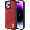 Ferrari Perforated Waves Metal Logo - dėklas skirtas Apple iPhone 15 Pro Raudona