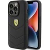 Ferrari FEHCP15LRDUK Apple iPhone 15 Pro 6.1″ juodos spalvos kietas dėklas Quilted Metal Logo
