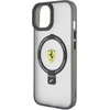 Ferrari FEHMP15SUSCAH Apple iPhone 15 / 14 /13 6.1″ skaidrus kietas dėklas Ring Stand 2023 Collection MagSaf