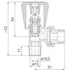 Ferro Angle radiatoriaus vožtuvas 1/2 "ZG5LY