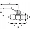 Ferro KFP3 rutulinis vožtuvas VANDUO SU RANKELU 1'' NAKR-NAKR, F-POWER // ZKW-25-WW-R-FER-POWER