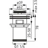 Praustuvo sifono vožtuvas Ferro, juodas/chromuotas S283-BL-B