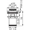 Praustuvo sifono vožtuvas Ferro, juodas/chromuotas S283-BL-B