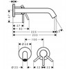 Hansgrohe Tecturis 2-viejų dalių praustuvo maišytuvas iš sienos, 22,5 cm, bronza