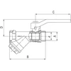 Ferro Vandens rutulinis vožtuvas su 1 / 2 "KZF1 oblique filtru