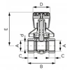 Ferro rutulinis ventilis potinkinis, vidinis-vidinis su rankenėle ir rozete, 3/4, F-Power