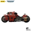 Figūrėlė Games Workshop Figūrėlė Warhammer 40k Blood Angels Raider tipo kovinis motociklas Blood Angels su dvigubais bolt šautuvais, transporto priemonė 1/18, 22 cm