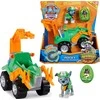 Spin Master „Paw Patrol 3in1 Rocky Dino Rescue“ figūrėlė + didelė automobilio mašina + dinozauro staigmena
