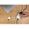 Fixed Fiksuoto įkrovimo maitinimo adapteris su 2x USB-C ir 2x USB, GaN III, 1,5 m, PD 65 W | FIXCS65-1.5-WH