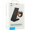 Fixed 3-in-1 wireless charging station for Garmin watch, juodas