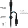 Fixed Ištaisyta | Skysto silikono kabelis USB-C/USB-C, 1,2 m, 60 W | FIXDLS-CC12-BK