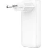 FIXED Slim 2xUSB-C laidinis įkroviklis GaN, PD, 45W, baltos spalvos