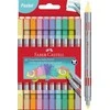 Flomasteriai Faber-Castell skirtingų storių, 10 pastelinių spalvų