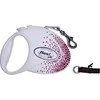 FLEXI Glam Splash Rožinė with Swarovski crystals M - Dog Retractable lead - 5 m - baltas
