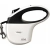 Trixie FLEXI One for All M baltas - juodas - automatinis šunų pavadėlis iki 30 kg - 5 m