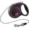 Flexi Black Design XS pavadėlis šunims iki 8kg virvinis 3m rožinės spalvos