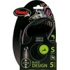 Flexi Black Design S pavadėlis šunims iki 12kg virvinis 5m juodos spalvos