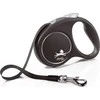 Flexi Black Design S pavadėlis šunims iki 15kg juostinis 5m juodos spalvos