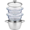 Florina GARINĖ PUODAS SATINA 20CM INOX 3 DALIS. (2,5 L PUODAS, 2 X 1,9 L STIKLINIS PUODAS, DANGINIS)