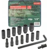 Forcekraft Impact lizdų rinkinys 1/2" 15 vnt. (6 taškų)