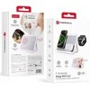 Forcell F-ENERGY Mag Mirror 3 in 1 15W belaidis įkroviklis, suderinamas su „MagSafe“ / „Apple Watch“ / „Samsung Watch“ / „Airpods“, rožinis