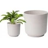 FORM PLASTIC Dekoratyvinis gėlių vazonas Satina Eco Ø13cm H12.5cm plastik./švies.rudas