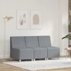 Modulinis sofa vienetas be rankų 3 vnt. Šviesiai pilka audinys