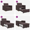 Fotelis Ištraukiamas sofa-lova vienvietis Tamsiai ruda audinys