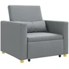 Ištraukiamas sofa-lova vienvietis Šviesiai pilka audinys
