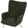Sofa Beliani Fotelonas VEJLE su kojų atrama, Boucle, tamsiai žalios spalvos