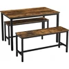 Songmics VASAGLE valgomojo stalo komplektas su 2 suolais, 110 x 70 x 75 cm, KDT070B01