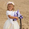 Skippi Rankų darbo žaislinis jojamas arklys su pavadžiu, vaikams nuo 3 metų, violetinis
