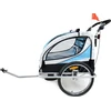 Funfit 2 vietų dviračio priekaba su amortizatoriumi + JOGGER mėlyna