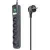 Galios juosta Montis MT030 įtampa 5 lizdai 1,5 m juodos (MT030- 1,5)