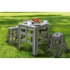 Garden4You Sulankstomas lauko stalas M, apkrova iki 80 kg, Timo 46,5x44,5x55 cm, pilkas (0610656130)