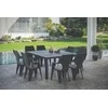 Garden4You Keter Sodo stalas Julie Double Table, pilkas (2 konfigūracijos)
