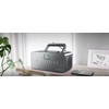 Nešiojamas radijo imtuvas su Bluetooth, MP3, CD, AUX ir Bluetooth funkcijomis, juodas