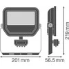 Ledvance 27-41W LED prožektorius FL 50 GEN4, juodas, 4000K, IP65, su judesio davikliu