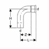 Geberit Kelio 90 ° C -STAHL vienkartinis 28mm (20305)