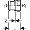 Geberit 61809, žarnos jungtis, 1 colio, varinė