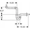 Geberit Praustuvo sifonas taupantis vietą d=40mm, G=1 1/2 x 1 1/4", baltas