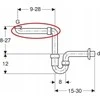Geberit Praustuvo sifonas taupantis vietą d=40mm, G=1 1/2 x 1 1/4", baltas