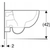 Geberit pods Selnova Compact Rimfree, stiprināms pie sienas, 355x490 mm, slēgta forma, balts